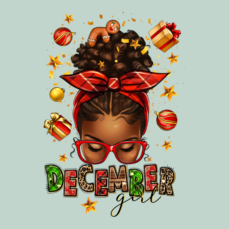 December Girl Christmas Afro Messy Bun Zipper Hoodie by texasbilliewilder | Teevron