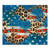leopard glitter american flag | Teevron