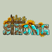 She Is Strong With Cross Ladies Tee | Teevron