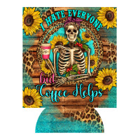 i hate everyone but coffee helps western skeleton coffee sunflowers 12 | Teevron