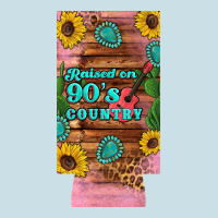 Raised 90's Country Guitar Cactus Sunflower's 12 Oz Can Cooler  (slim) Ladies Tee | Teevron