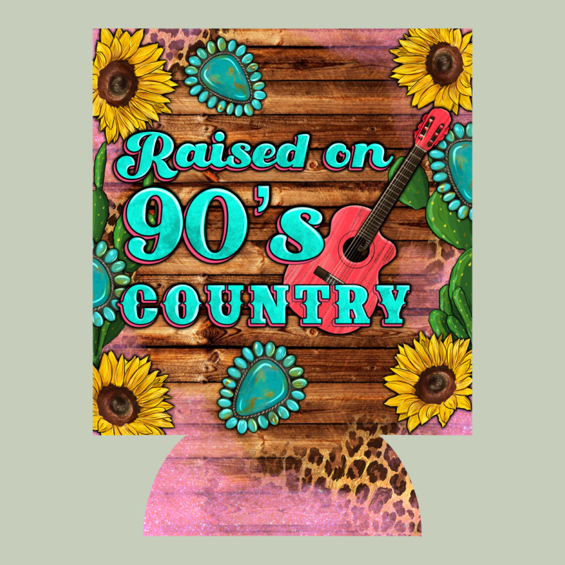 Raised 90's Country Guitar Cactus Sunflower's 12 Oz Can Cooler (regula Ladies Tee by Artiststas | Teevron