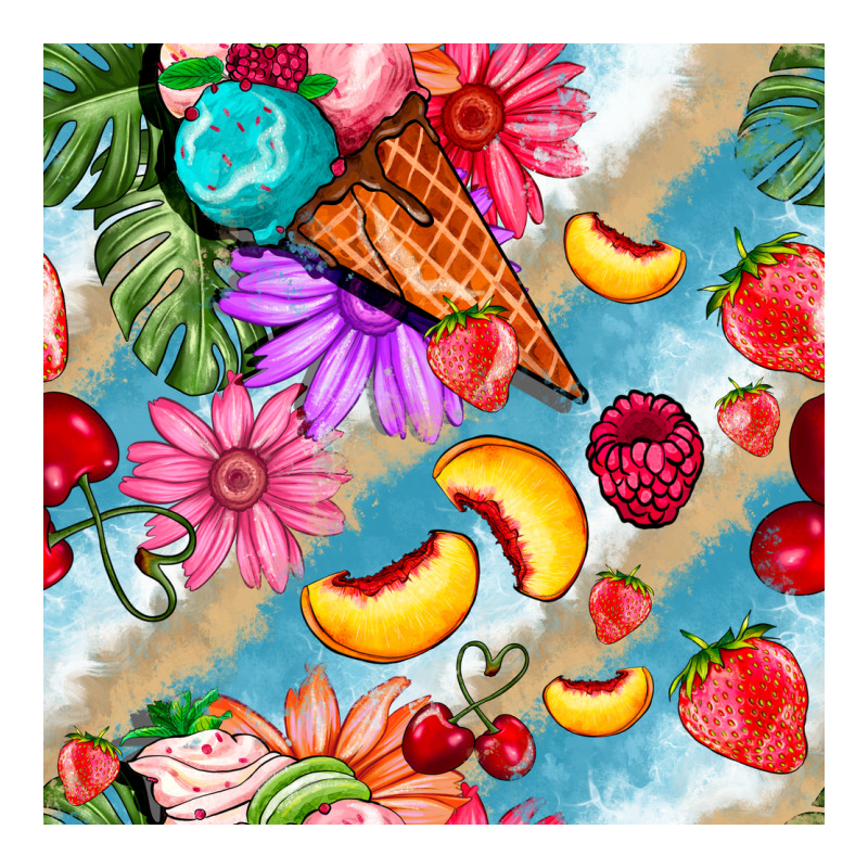 Flowers Ice Cream Fruit Premium Tee by BundleAndBundleShop | Teevron
