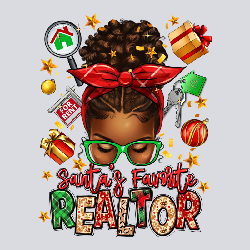 Santas Favorite Realtor Messy Bun Zipper Hoodie by texasbilliewilder | Teevron