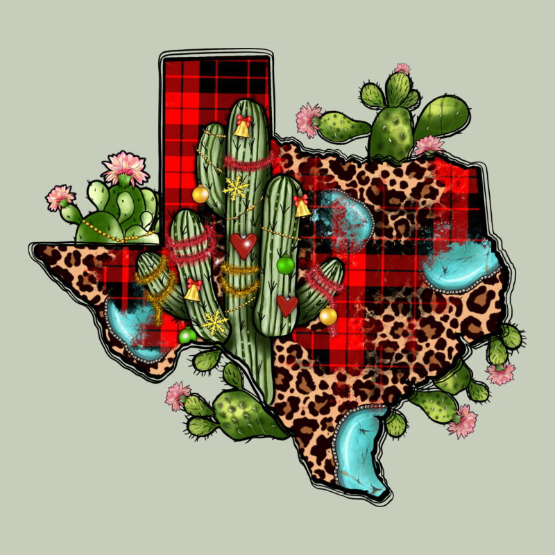 Cactus Christmas Texas Map Ladies Tee by JahusDesignShop | Teevron