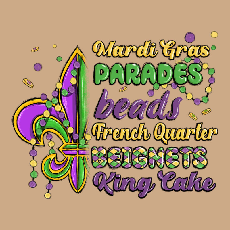 Mardi Gras Parades Beads French Quarter Beignets K Vintage Hoodie by MaliasSmallBusiness | Teevron