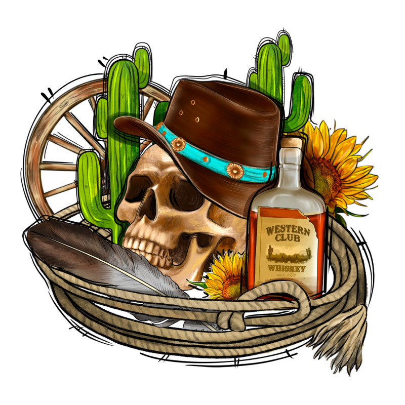 Cowboy Cactus  Sunflowers Whiskey Ladies Tee by AdoDesignShop | Teevron