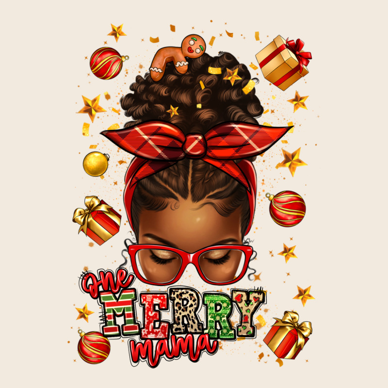 One Merry Mama Christmas Afro Messy Bun Zipper Hoodie by texasbilliewilder | Teevron