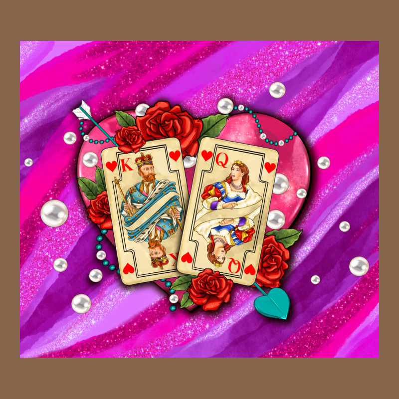 Valentines Day Playing Cards And Pearl Watercolor Premium Tee by AdoDesignShop | Teevron