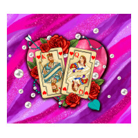 valentines day playing cards and pearl watercolor | Teevron