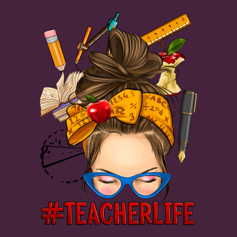 Messy Bun Teacher Life Long Sleeve Tee by RanaPortraitStore | Teevron