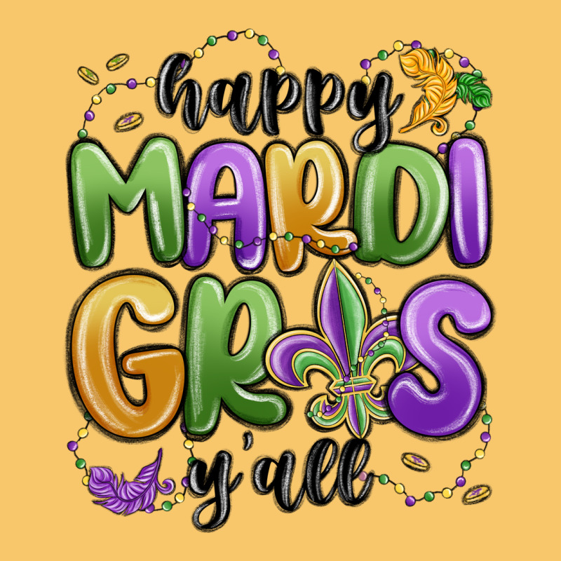 Happy Mardi Gras Y'all Vintage Hoodie by MaliasSmallBusiness | Teevron