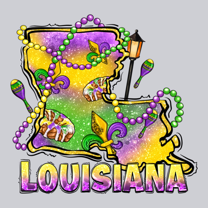 Louisiana Mardi Gras State Map Heavyweight Sweatshirt by LillyAllenDesigns | Teevron
