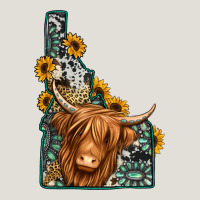 Idaho Map Long Haired Cow Heavy Core Tee | Teevron
