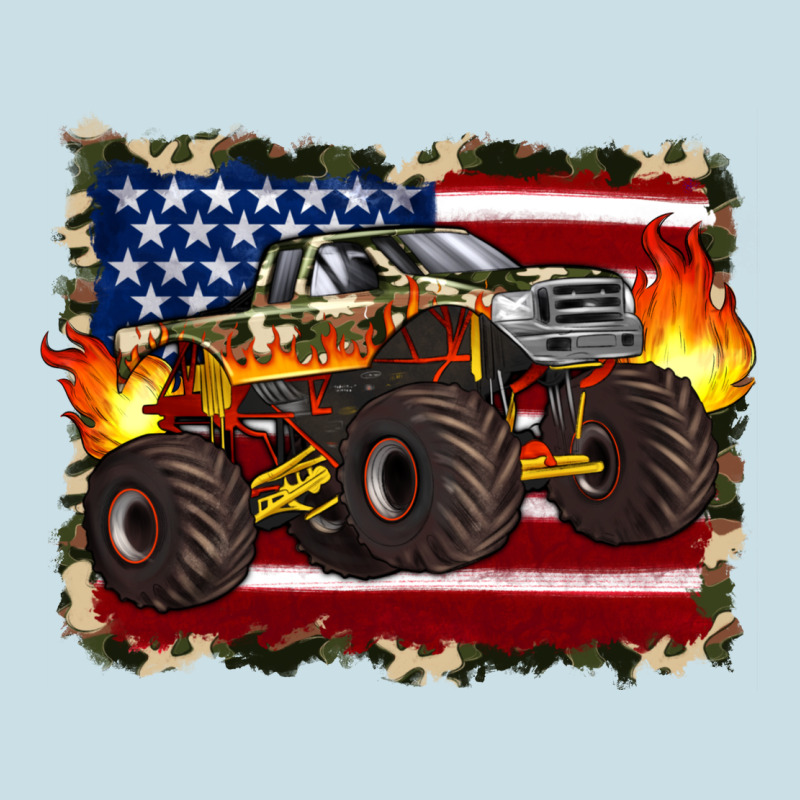 American Flag Monster Truck Ladies Tee by Artiststas | Teevron
