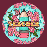 Teacher Floral Pencil Round Earring Long Sleeve Tee | Teevron