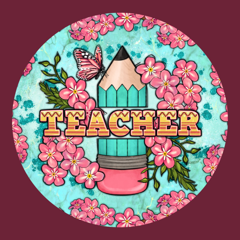 Teacher Floral Pencil Round Earring Long Sleeve Tee by BundleAndBundleShop | Teevron