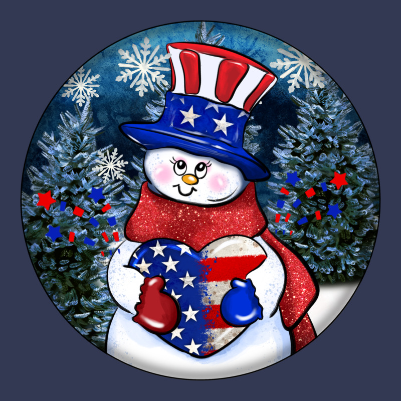 Patriotic Snowman Ornament 4th Of July Heavyweight Hoodie by HowdyJamesFarm | Teevron