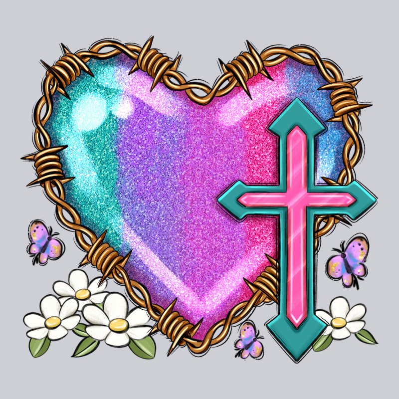 Easter Cross Heart La Heavyweight Sweatshirt by LillyAllenDesigns | Teevron