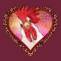 Valentines Day Rooster With Leopard Heart Long Sleeve Tee | Teevron