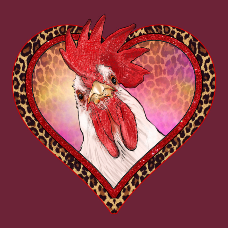 Valentines Day Rooster With Leopard Heart Long Sleeve Tee by RanaPortraitStore | Teevron