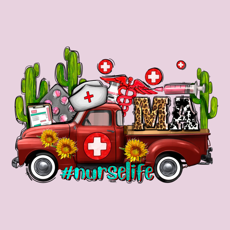 Ma Medical Assistant Nurse Truck With Cactus And Sunflowers Ladies Tee by AdoDesignShop | Teevron