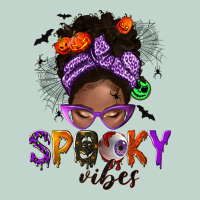 Spooky Vibes Afro Messy Bun Zipper Hoodie | Teevron