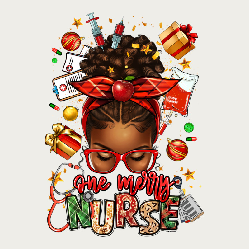 One Merry Nurse Afro Messy Bun Zipper Hoodie by texasbilliewilder | Teevron
