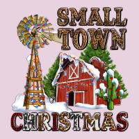 Small Town Christmas With Barn And Cactus Ladies Tee | Teevron