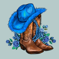 Valentines Day Blue Boots Cowgirl Hat And Roses Heavy Core Tee | Teevron