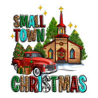 Small Town Christmas Church Western Truck Ladies Tee | Teevron