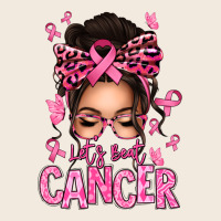 Lets Beat Cancer Afro Messy Bun Zipper Hoodie | Teevron