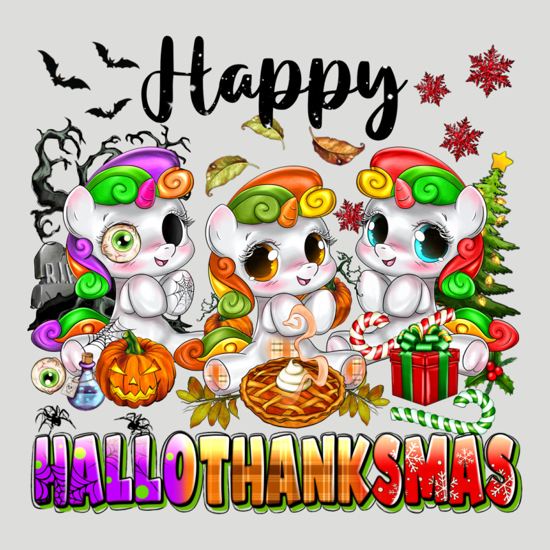 Happy Hallothanksmas Unicorns Zipper Hoodie by texasbilliewilder | Teevron