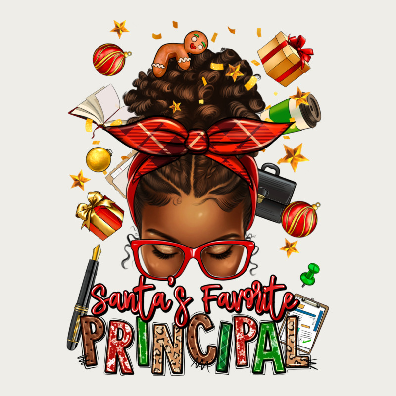 Santas Favorite Principal Afro Messy Bun Zipper Hoodie by texasbilliewilder | Teevron