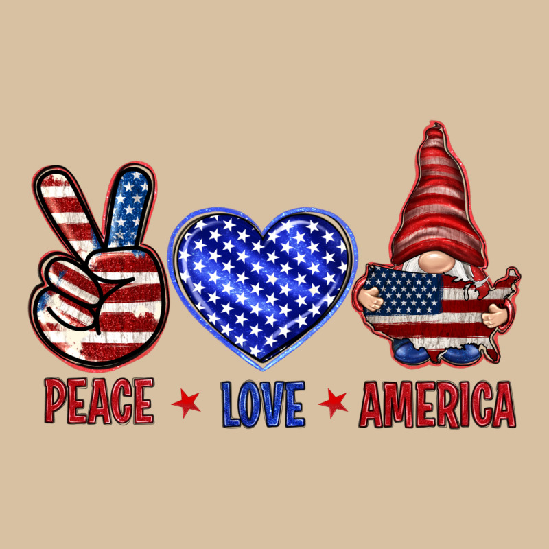 Peace Love America With Gnome 4th Of July Heavyweight Hoodie by HowdyJamesFarm | Teevron
