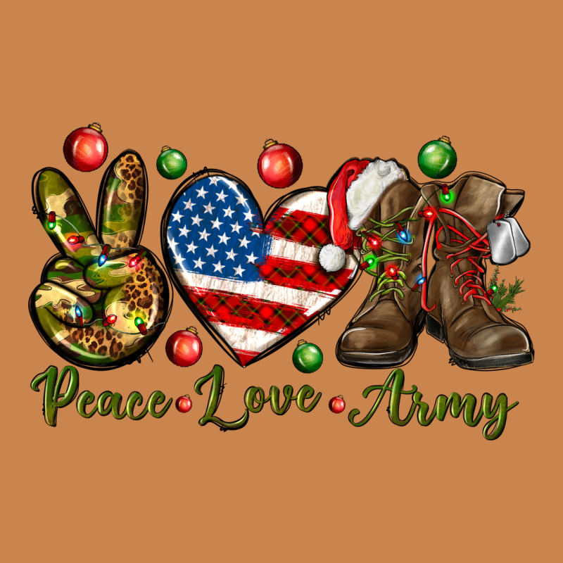Peace Love Army Christmas 4th Of July Heavyweight Hoodie by HowdyJamesFarm | Teevron