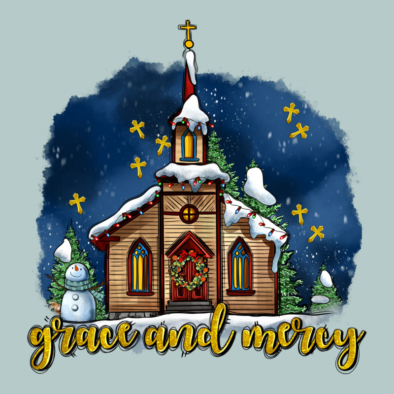 Christmas Church And Snow Grace And Mercy Heavy Core Tee by AdoDesignShop | Teevron