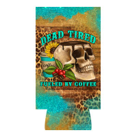 dead tired fueled by coffee 12 oz can cooler  (slim) | Teevron