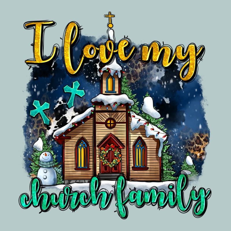 Christmas Church And Snow   ı Love My Church Family Heavy Core Tee by AdoDesignShop | Teevron