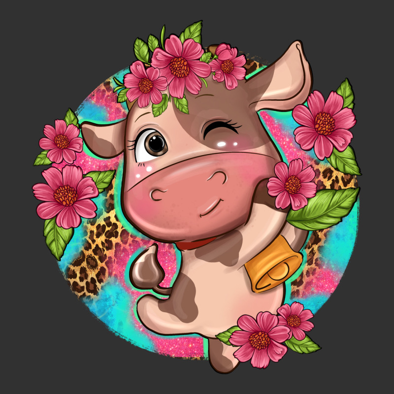 Cute Cow Pink Flowers And Leopard Pattern Urban Heavy Tee by NancyCooperArtShop | Teevron