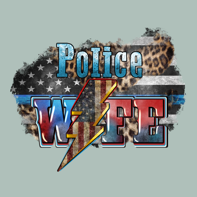 Police Wife Lightning Bolt 4th Of July Heavyweight Hoodie by HowdyJamesFarm | Teevron