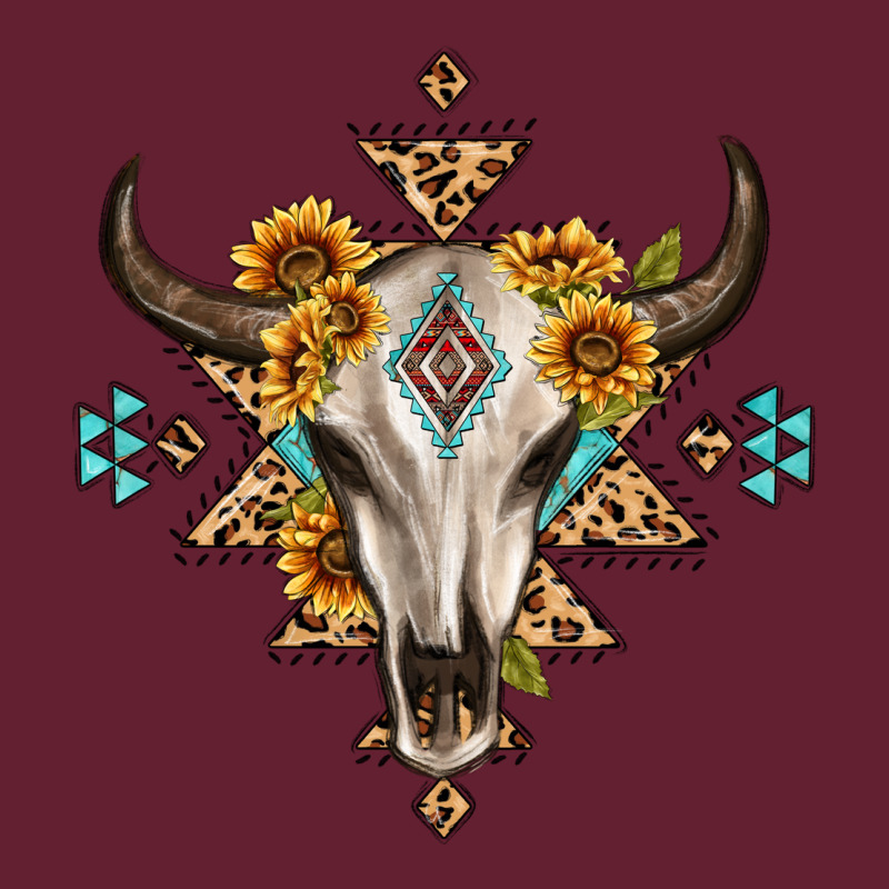 Bull Skull With Aztec Sunflower Leopard Classic Tee by MaliasSmallBusiness | Teevron