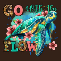 Go With The Flow Floral Turtle Heavy Core Tee | Teevron