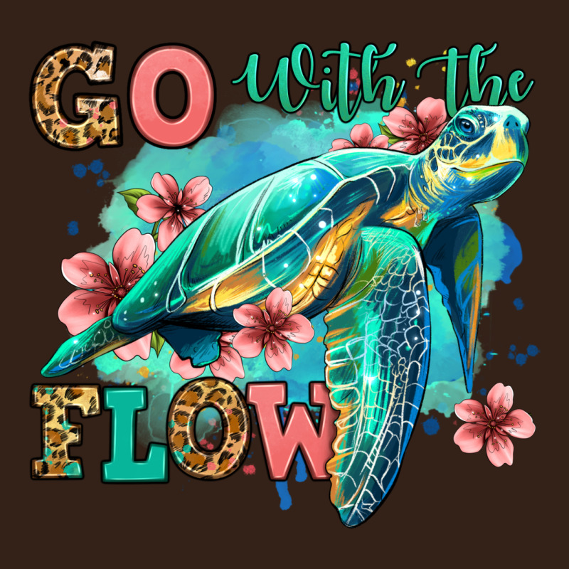 Go With The Flow Floral Turtle Heavy Core Tee by Jasminsmagicworld | Teevron
