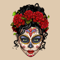 Mexican Sugar Skull Messy Bun Woman Heavyweight Sweatshirt | Teevron