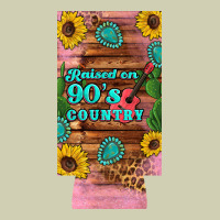 Raised 90's Country Guitar Cactus Sunflower's 12 Oz Can Cooler  (slim) Heavy Core Tee | Teevron