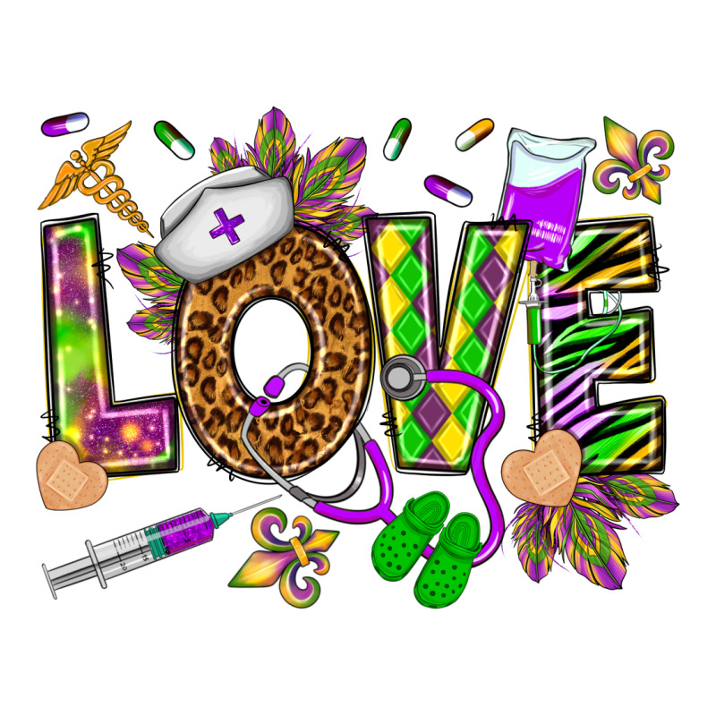 Mardi Gras Love Nurse Premium Sweatshirt by HowdyJamesFarm | Teevron