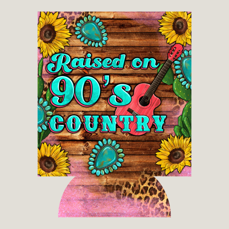 Raised 90's Country Guitar Cactus Sunflower's 12 Oz Can Cooler (regula Heavy Core Tee by Artiststas | Teevron