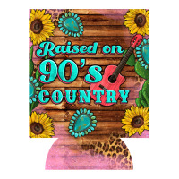 raised 90's country guitar cactus sunflower's 12 oz can cooler (regula | Teevron