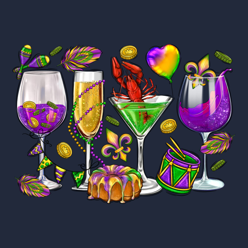 Mardi Gras Wine Glasses Premium Sweatshirt by HowdyJamesFarm | Teevron
